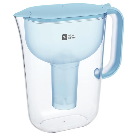 Jarra Purificadora de Agua 2L Celeste VigaHome, diseño moderno y elegante, ideal para hogar, agua limpia y fresca.