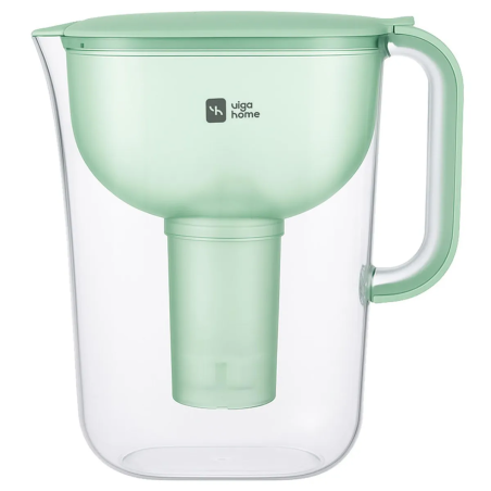 Jarra Purificadora de Agua 2L Verde VigaHome filtra agua purificada y saludable, ideal para el hogar y cocina.