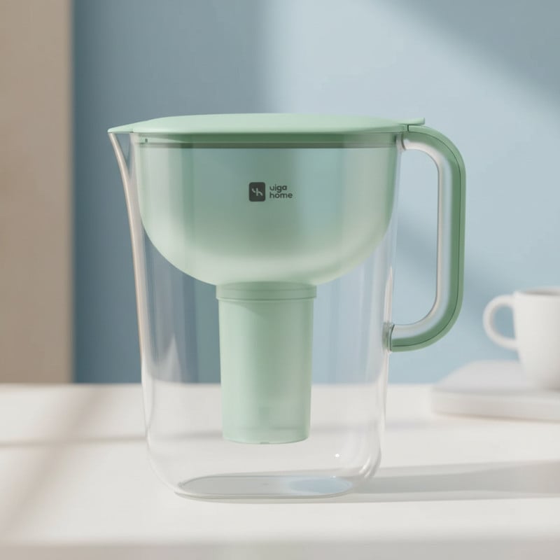 Jarra Purificadora de Agua 2L Verde VigaHome filtra y mejora la calidad del agua de tu hogar fácilmente