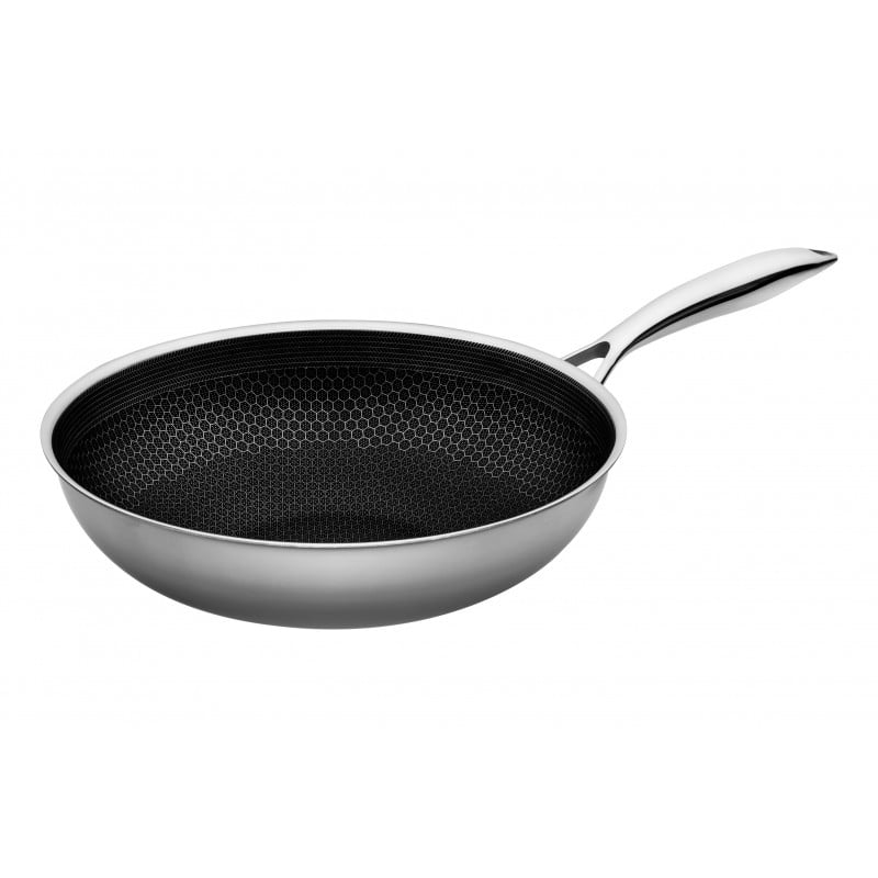 Wok acero inoxidable 30 cm Bee Roichen, antiadherente, alta calidad, ideal para cocina saludable