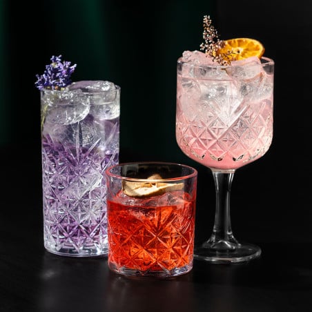 Elegante set de vasos Square Broadway Lugano 450ml para cócteles. Diseño moderno, ideal para tu bar. Cristalería fina y sofis...