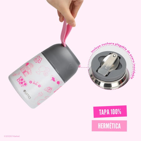 Termo Comida Barbie Fun + Cuchara 450ml Acero Inox UMA