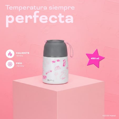 Termo Comida Barbie Fun + Cuchara 450ml Acero Inox UMA
