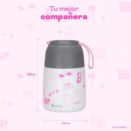 Termo Comida Barbie Fun + Cuchara 450ml Acero Inox UMA