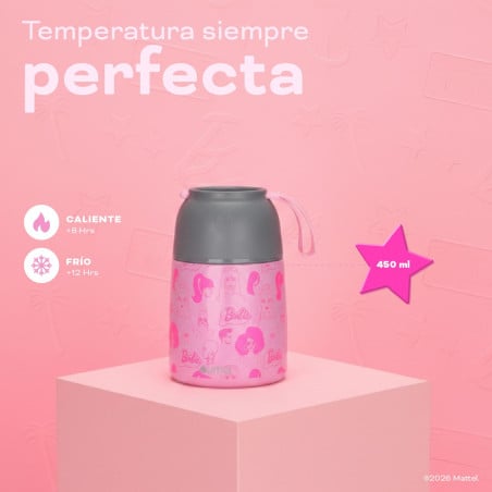 Termo Comida Barbie & Friends + Cuchara 450ml Acero Inox UMA
