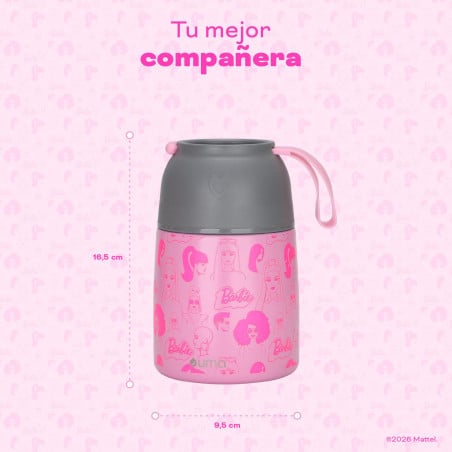 Termo Comida Barbie & Friends + Cuchara 450ml Acero Inox UMA