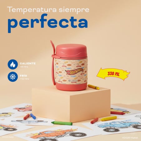 Termo Comida Hot Wheels Class + Cuchara 330ml Acero Inox UMA