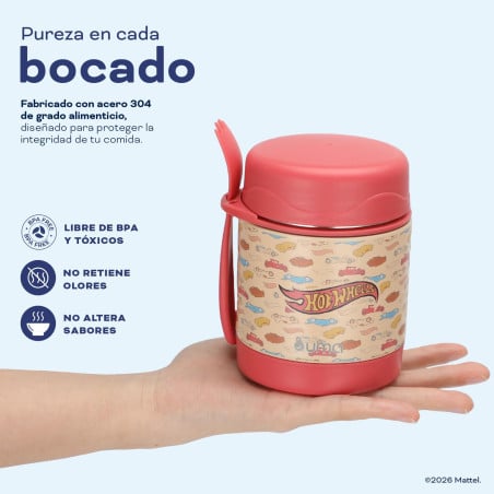Termo Comida Hot Wheels Class + Cuchara 330ml Acero Inox UMA