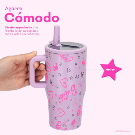 Vaso Térmico Tumbler Mug Barbie Love 590ml Acero Inox UMA