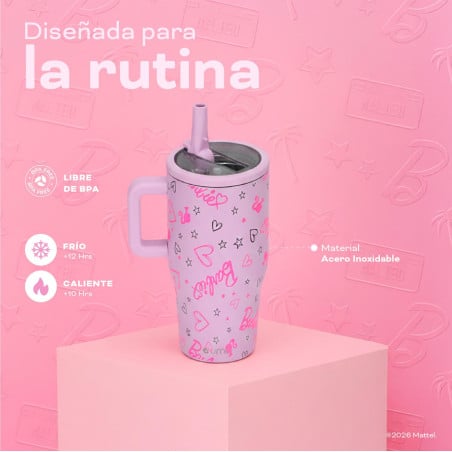 Vaso Térmico Tumbler Mug Barbie Love 590ml Acero Inox UMA