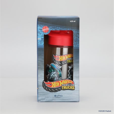 Botella Agua Niños Hot Wheels Monster Truck 420ml con Bombilla UMA