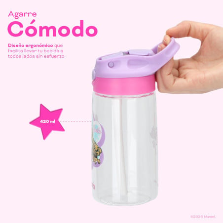 Botella Agua Niños Barbie & Pets 420ml con Bombilla UMA