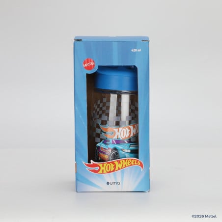 Botella Agua Niños Hot Wheels Race 420ml con Bombilla UMA
