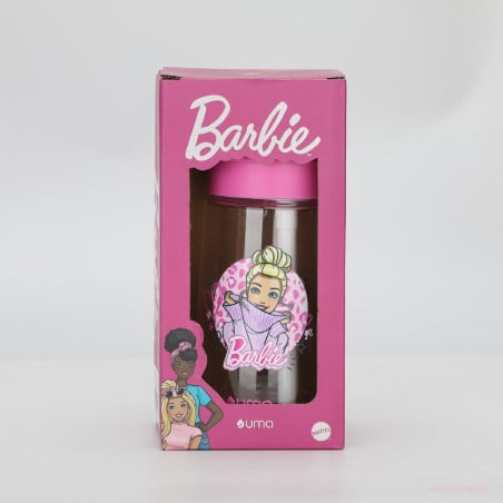 Botella Agua Niños Barbie Love 420ml con Bombilla UMA