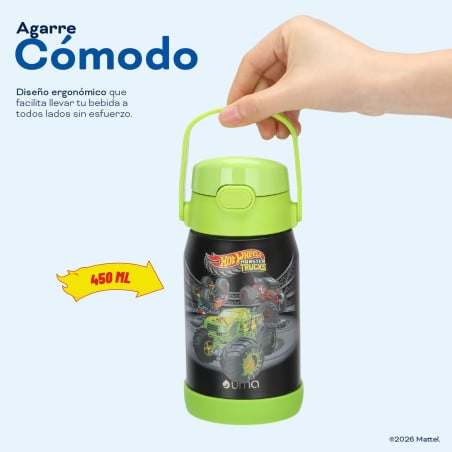 Botella Térmica Niños Hot Wheels Trucks 450ml Acero Inox UMA