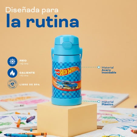 Botella Térmica Niños Hot Wheels Race 450ml Acero Inox UMA