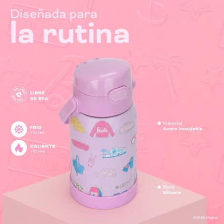 Botella Térmica Niños Barbie Iconic 450ml Acero Inox UMA