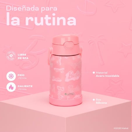 Botella Térmica Niños Barbie 450ml Acero Inox UMA