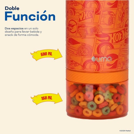 Botella Térmica Niños Hot Wheels Comic 2 en 1 590ml Acero Inox UMA