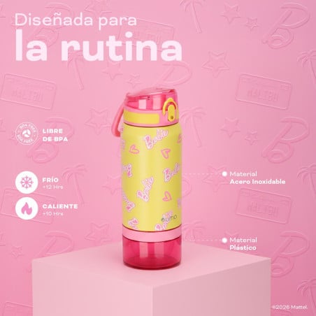 Botella Térmica Niños Barbie Shine 2 en 1 590ml Acero Inox UMA