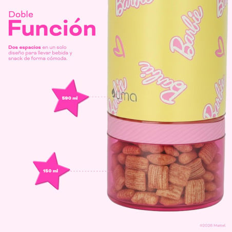 Botella Térmica Niños Barbie Shine 2 en 1 590ml Acero Inox UMA