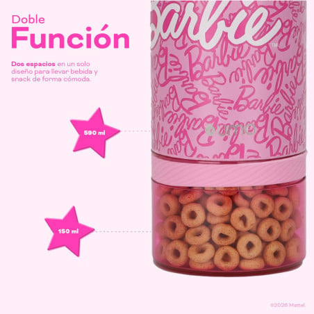 Botella Térmica Niños Barbie Inspire 2 en 1 590ml Acero Inox UMA