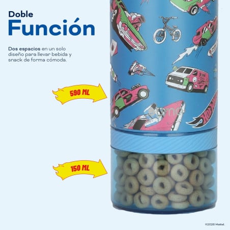 Botella Térmica Niños Hot Wheels Fast 2 en 1 590ml Acero Inox UMA