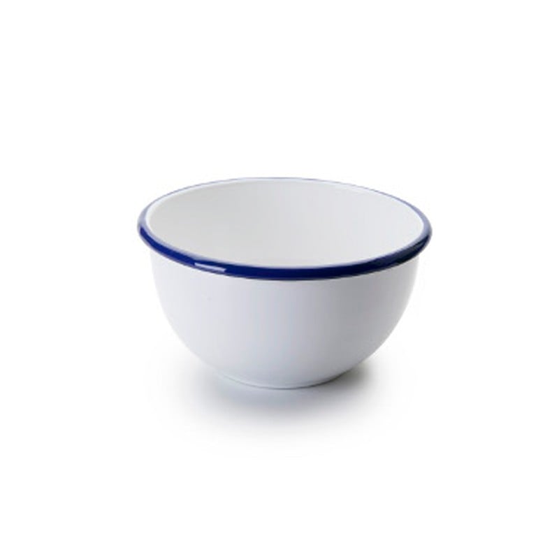 Bowl Acero Esmaltado Blanco y Azul 12cm Ibili