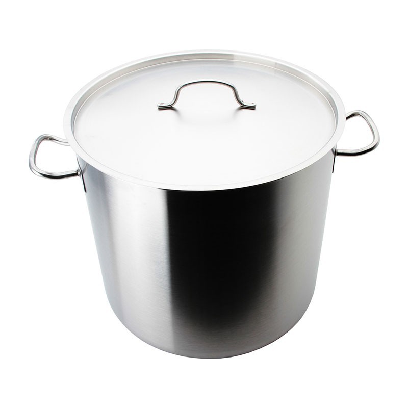 Olla grande con asas y tapa Lacor 70 litros acero inoxidable 45x45cm perfecta para restaurantes y cocinas industriales