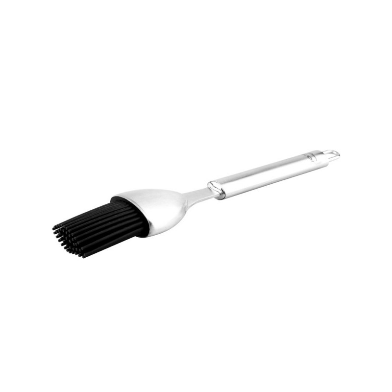 Brocha silicona con mango acero Lacor 4cm. Utensilio cocina resistente y fácil limpieza. Ideal para repostería y asados.