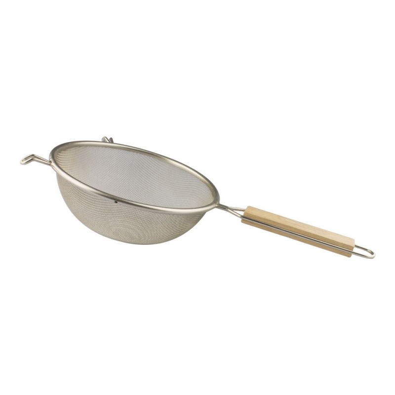 Colador 20cm Wolfen acero inoxidable mango madera utensilio cocina colador alimentos fácil limpiar resistente duradero Chile
