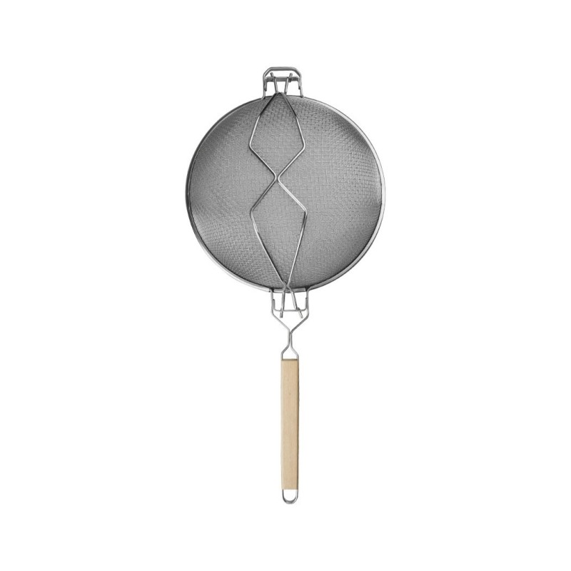 Colador 26cm Malla Reforzada RINOX acero inoxidable mango madera utensilio cocina colador alimentos freír escurrir resistente...