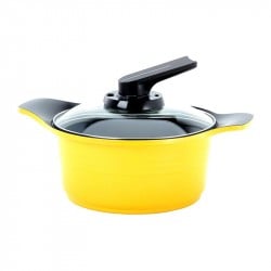 Cacerola 20 Cm 2,5 Lt Roichen Amarillo Con Asas De Silicona