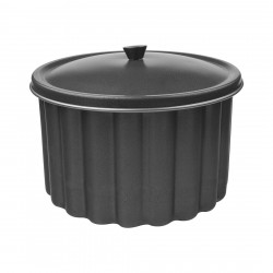 Molde Flan Rizado Con Tapa 20Cm Moka Ibili