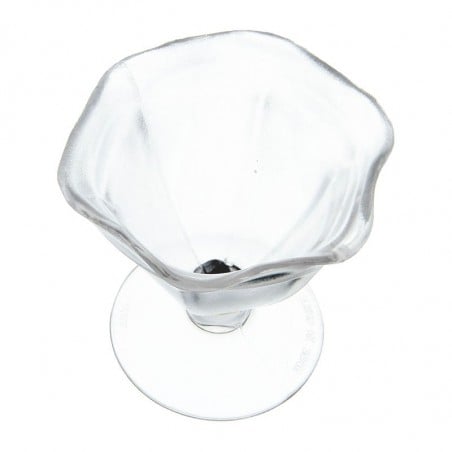 Copa helado ondulada SAN transparente Rinox, diseño elegante y moderno, ideal para postres y helados.