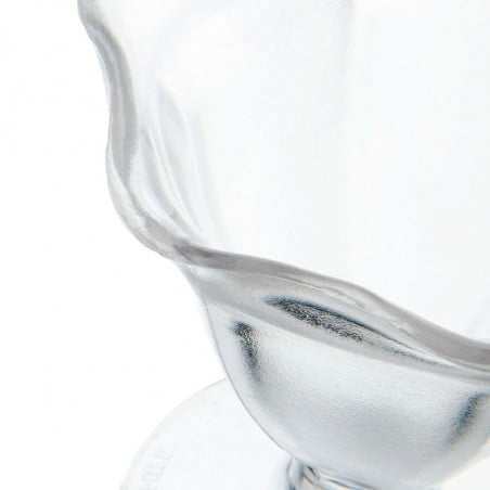 Copa Helado Ondulada SAN Transparente Rinox: elegante, duradera, perfecta para postres y helados. Cristalería Rinox Chile.