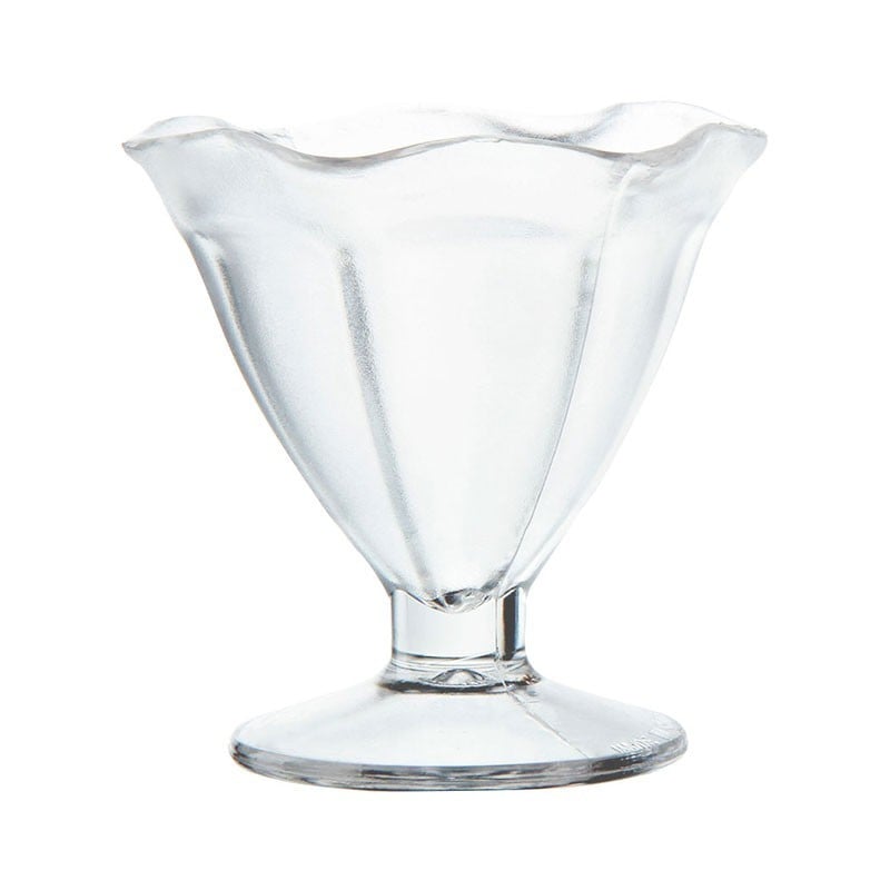 Copa de helado ondulada SAN transparente Rinox, vajilla postre elegante