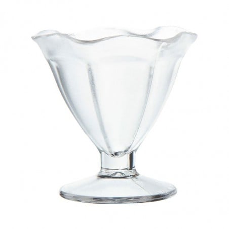 Copa de helado ondulada SAN transparente Rinox, vajilla postre elegante