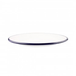 Plato Bajo Acero Esmaltado Blanco Y Azul 24Cm Ibili