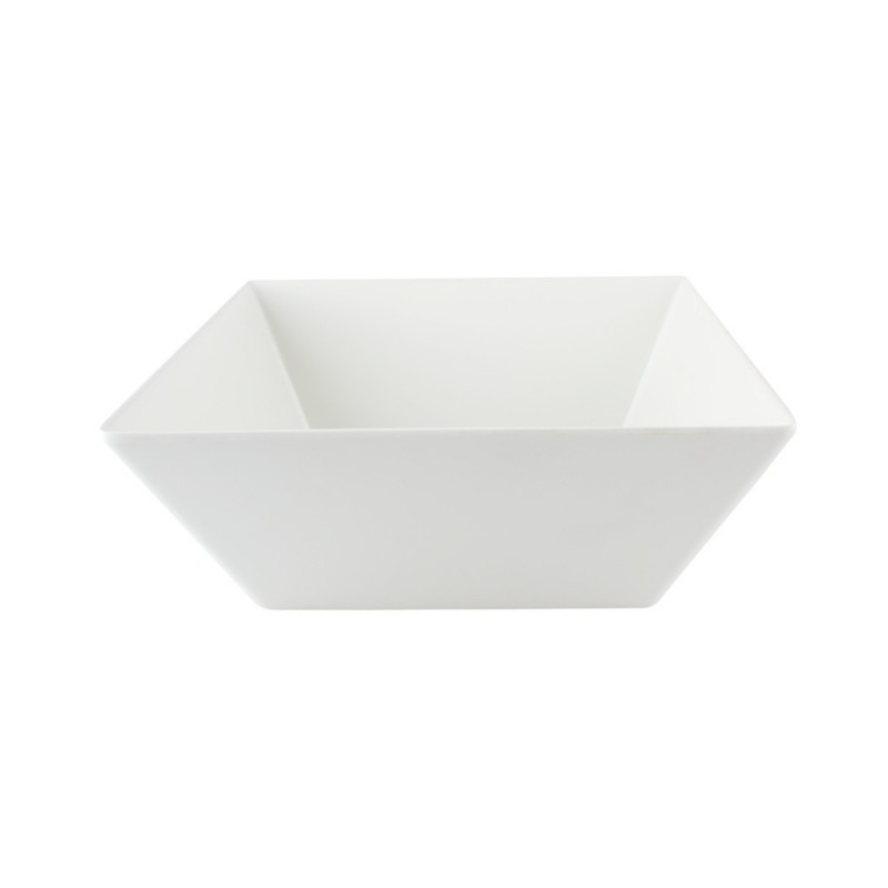 Bowl cuadrado 30cm melamina blanco Efay, menaje cocina diseño moderno, elegante y resistente. Vajilla para hogar y restaurantes.