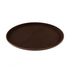 Bandeja Antideslizante 40Cm Plast Redonda Café Rinox