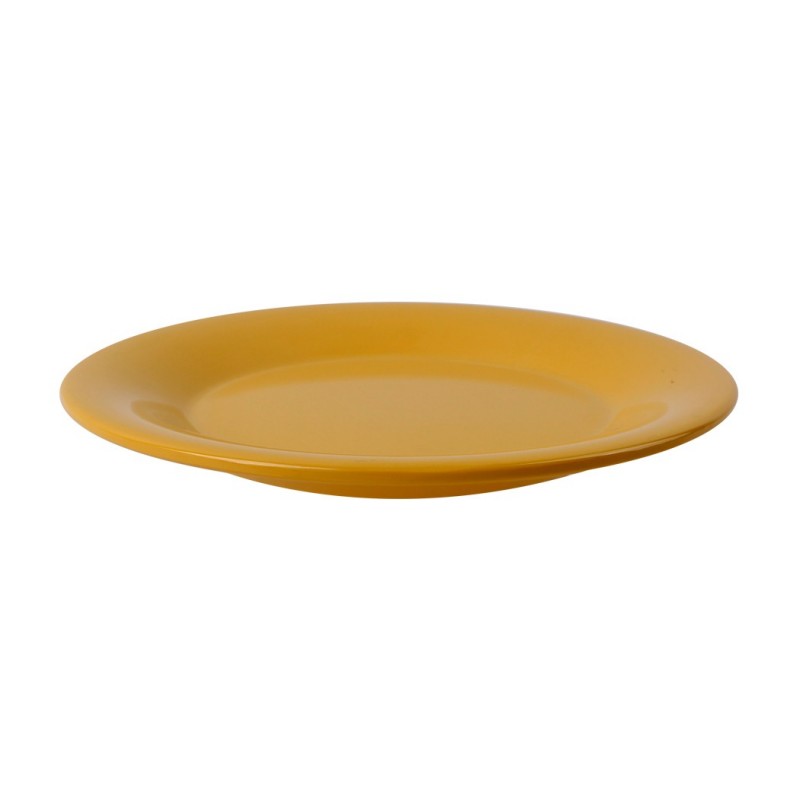 Plato Bajo Melamina Amarillo 23 5cm Efay Menaje Cocina Hogar Resistente Liviano