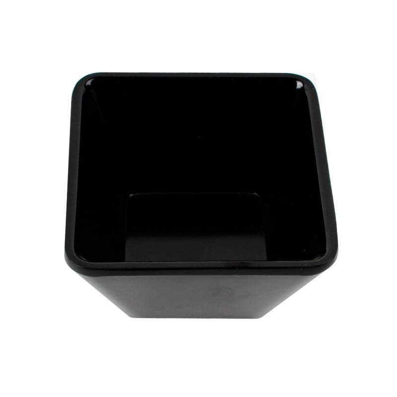 Bowl cuadrado melamina negro 9cm Efay. Vajilla elegante, resistente y versátil para tu mesa. Diseño moderno y sofisticado.