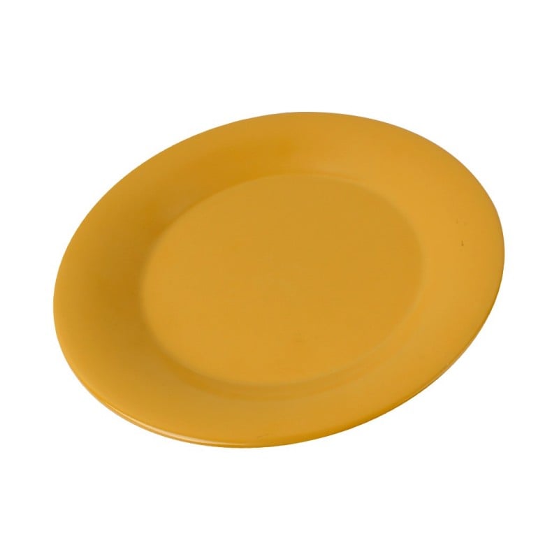 Plato de entrada melamina amarillo 20cm Efay. Resistente y duradero. Ideal para restaurantes y hogar.