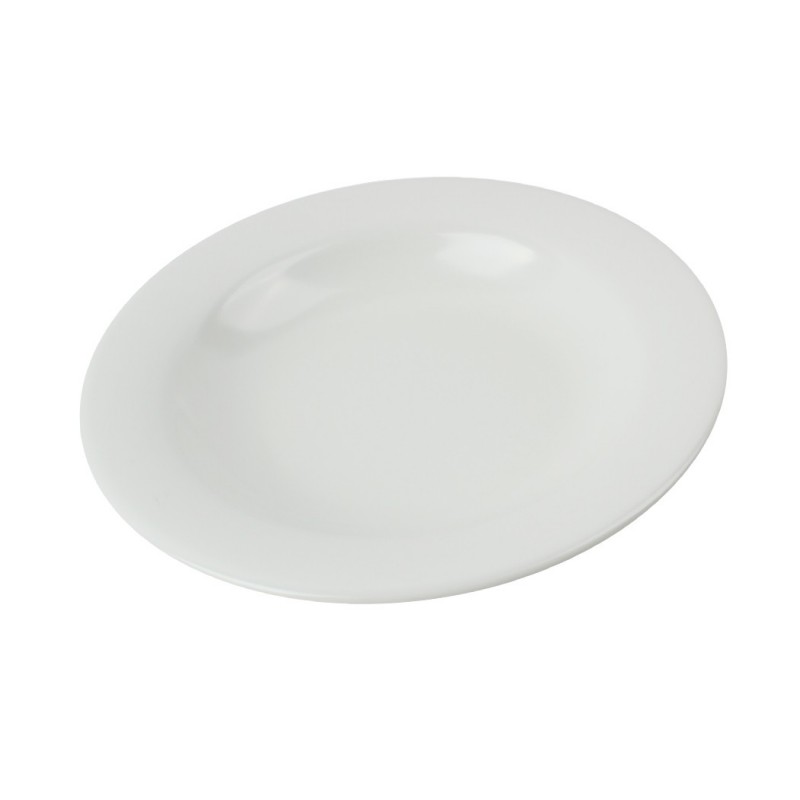 Plato hondo melamina blanco 23cm Efay, resistente y elegante para servir tus comidas. Ideal para uso diario en Chile.