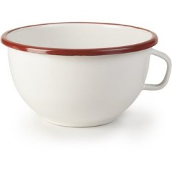Bowl Con Asa Acero Esmaltado 14Cm Bordeaux Ibili