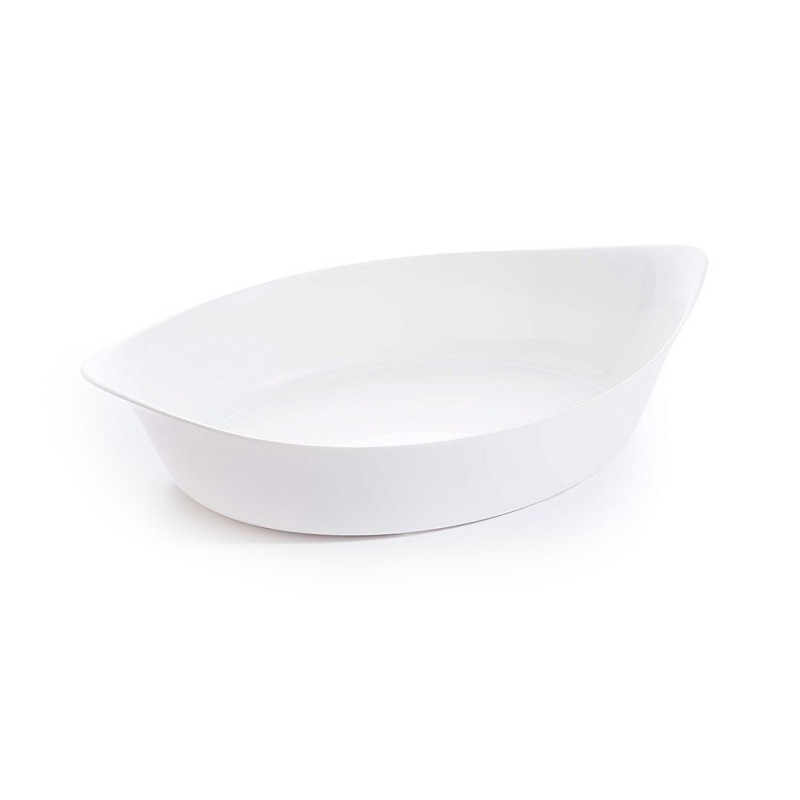 Fuente Ovalada Horno 32x20cm Smart Cuisine Luminarc blanca para asados y cocina. Loza resistente.