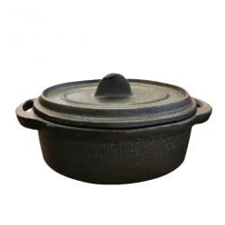 Mini Cacerola De Hierro Fundido Ovalada Con Tapa De Fierro 12.5 Cm Lugano
