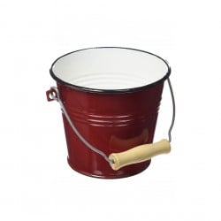 Balde Con Asa 1,5Lt Acero Esmaltado Rojo 14Cm Ibili
