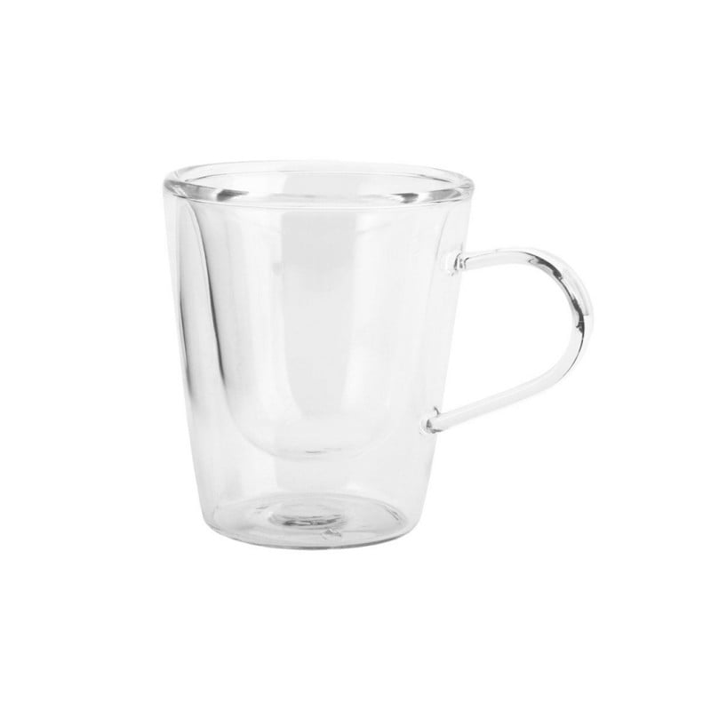 Set 2 Tazas Doble Pared 120ml Espresso Thermic Glass Luigi Bormioli, vidrio transparente, diseño moderno para café espresso.